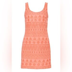 Oleg Cassini Sequin Cocktail Dress Pink Orange Silk Blend Sleeveless 8